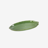 Travessa em cerâmica Botanic folha bananeira verde 43x28 cm