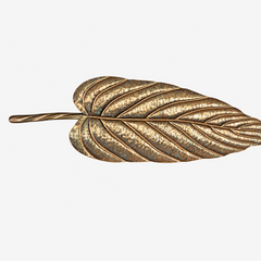 Centro de mesa de metal folha bronze III 74x20 cm