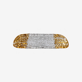 Bandeja centro de mesa em vidro Gold Duo 47x16 cm