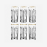 Jogo de copos em cristal alto Soho com filete dourado 350 ml 06 peças