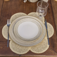 Prato para sobremesa em cerâmica Reative creme 20 cm