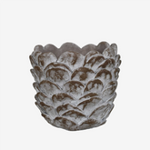 Vaso pinha em cimento marrom 17x16 cm