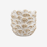 Vaso pinha em cimento marrom 21x19 cm