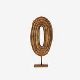 Escultura circulo em poliresina ouro velho 19x45 cm