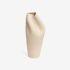 Vaso em cerâmica Fluire off white 19x48 cm