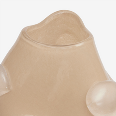 Vaso em vidro Bolhas martelado bege 27x22 cm