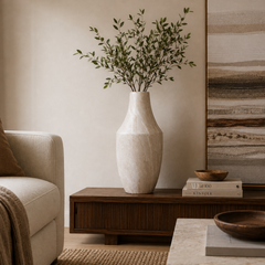 Vaso em fibra de vidro Alba off white 24x55 cm