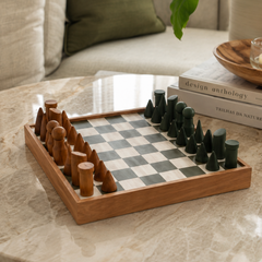 Jogo de Xadrez decorativo em madeira marrom 40 cm