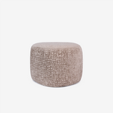 Puff orgânico em madeira e bouclé Milan marrom 34x40x35 cm