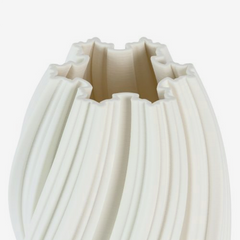 Vaso em cerâmica Anel tridimensional branco 34x12 cm