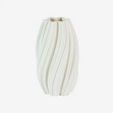 Vaso em cerâmica Anel tridimensional branco 34x12 cm