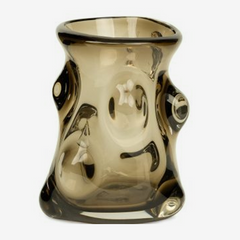 Vaso em vidro Bolhas fumê 17x21 cm