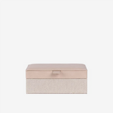 Caixa em MDF revestida em PU Zig Zag bege 18x12 cm