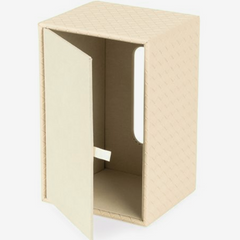 Porta lenço em MDF com revestimento em PU bege 20x13 cm
