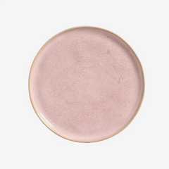 Prato raso em cerâmica Bio litchi rosa 27x02 cm