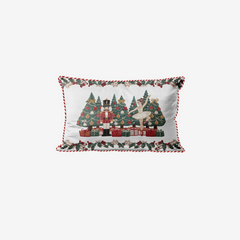 Almofada natalina quebra nozes e bailarina branco 55x34 cm