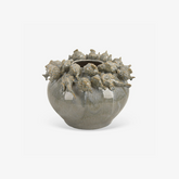 Vaso em cerâmica peixes azul 32x13 cm