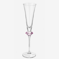 Jogo de taças para champanhe em vidro Diamente rosa 195 ml 6 peças