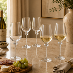 Jogo de taças para vinho em vidro Diamante