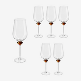Jogo de taças para vinho em vidro Diamante âmbar 645 ml 6 peças