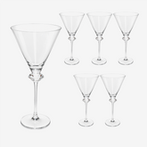 Jogo de taças para martini em vidro Diamante 415 ml 6 peças