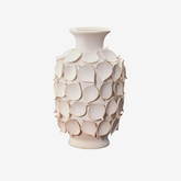 Vaso em ceramica Folhas off white 30x47 cm