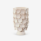 Vaso em cerâmica Folhas off white 23x40 cm