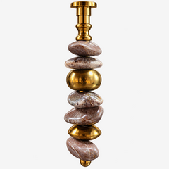 Escultura pedras Jaspe com caixa em acrílico 15x30 cm