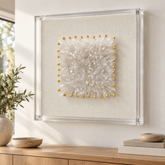 Quadro em acrílico Quartzo branco 40x06 cm