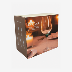 Jogo de taças para vinho em vidro Diamante rosa 645 ml 6 peças