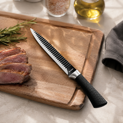 Faca para cozinha em inox Shark preta 8"