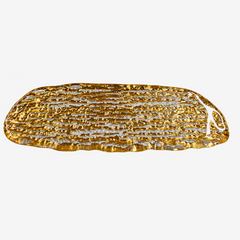 Bandeja centro de mesa em vidro Gold 40x15 cm
