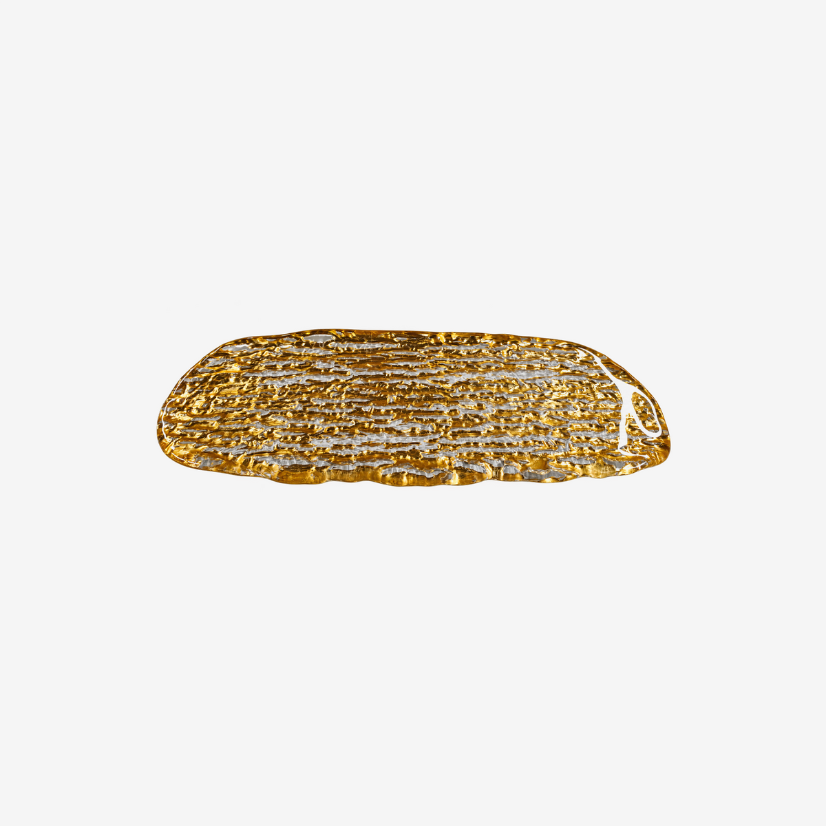 Bandeja centro de mesa em vidro Gold 40x15 cm