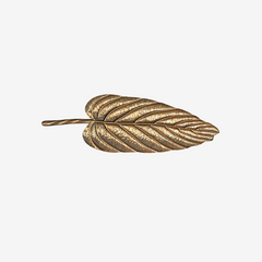 Centro de mesa de metal folha bronze III 74x20 cm