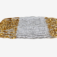 Bandeja centro de mesa em vidro Gold Duo 41x13 cm