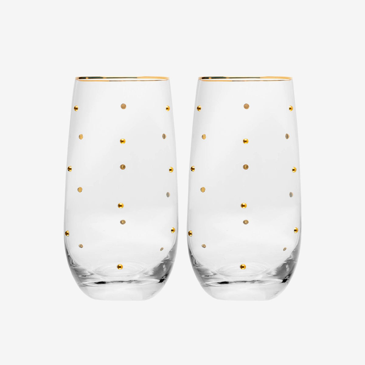 Jogo de copos em vidro Balls fio de ouro 300 ml 2 peças