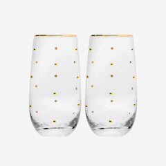 Jogo de copos em vidro Balls fio de ouro 300 ml 2 peças