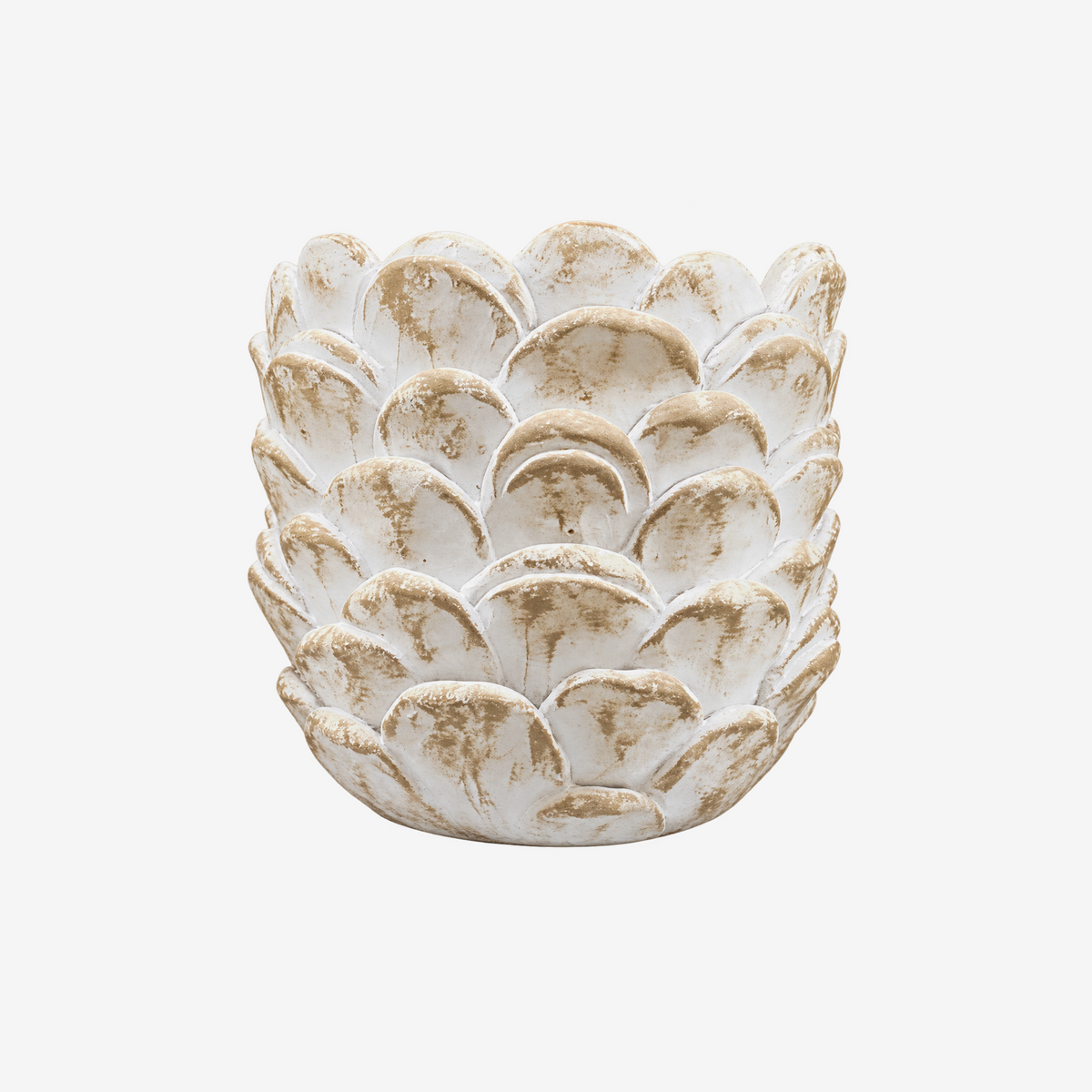 Vaso pinha em cimento marrom 21x19 cm
