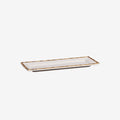 Bandeja em cerâmica Tropical branca 35x13 cm