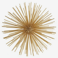 Enfeite ouriço em metal dourado 28x28 cm