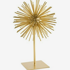 Enfeite ouriço em metal dourado 23x15 cm