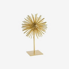 Enfeite ouriço em metal dourado 23x15 cm