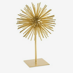 Enfeite ouriço em metal dourado 30x15 cm