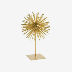 Enfeite ouriço em metal dourado 30x15 cm