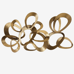 Adorno para Parede em Metal Dourado 51x98 cm