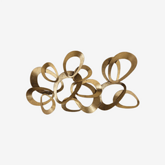 Adorno para Parede em Metal Dourado 51x98 cm