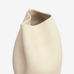 Vaso em cerâmica Fluire off white 19x48 cm