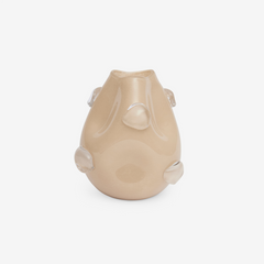 Vaso em vidro Bolhas martelado bege 27x22 cm