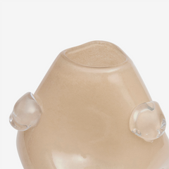 Vaso em vidro Bolhas martelado bege 25x30 cm