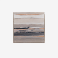 Quadro texturizado em canvas e PS céu de inverno bege 120x118 cm